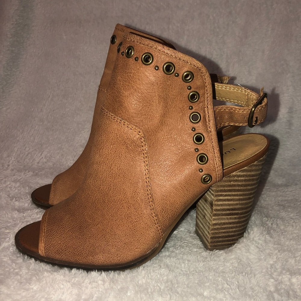 Lucky Brand Peep-Toe Block Heel Sandals